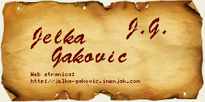 Jelka Gaković vizit kartica